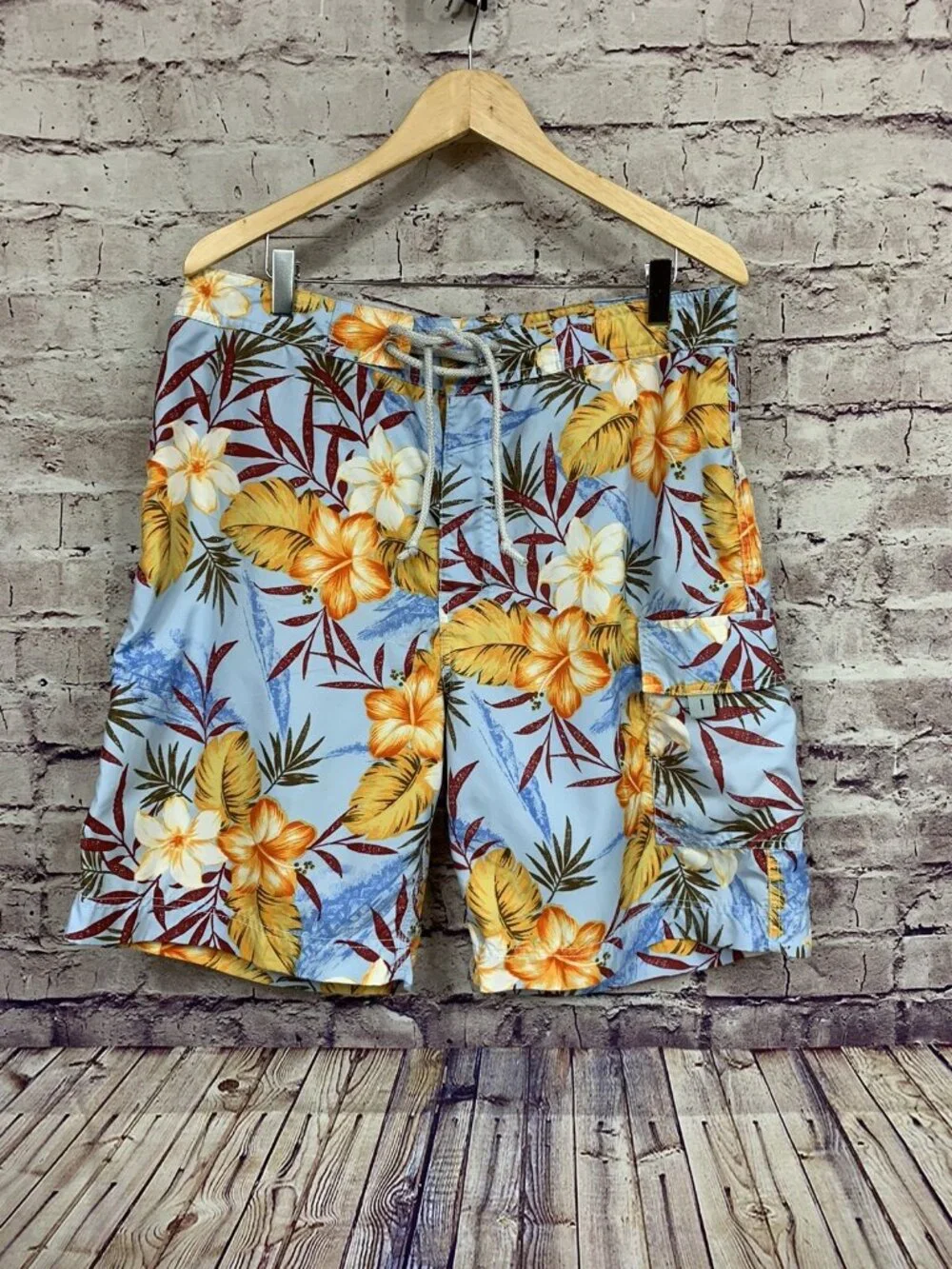 Banana Republic Blue Yellow Floral Board Shorts